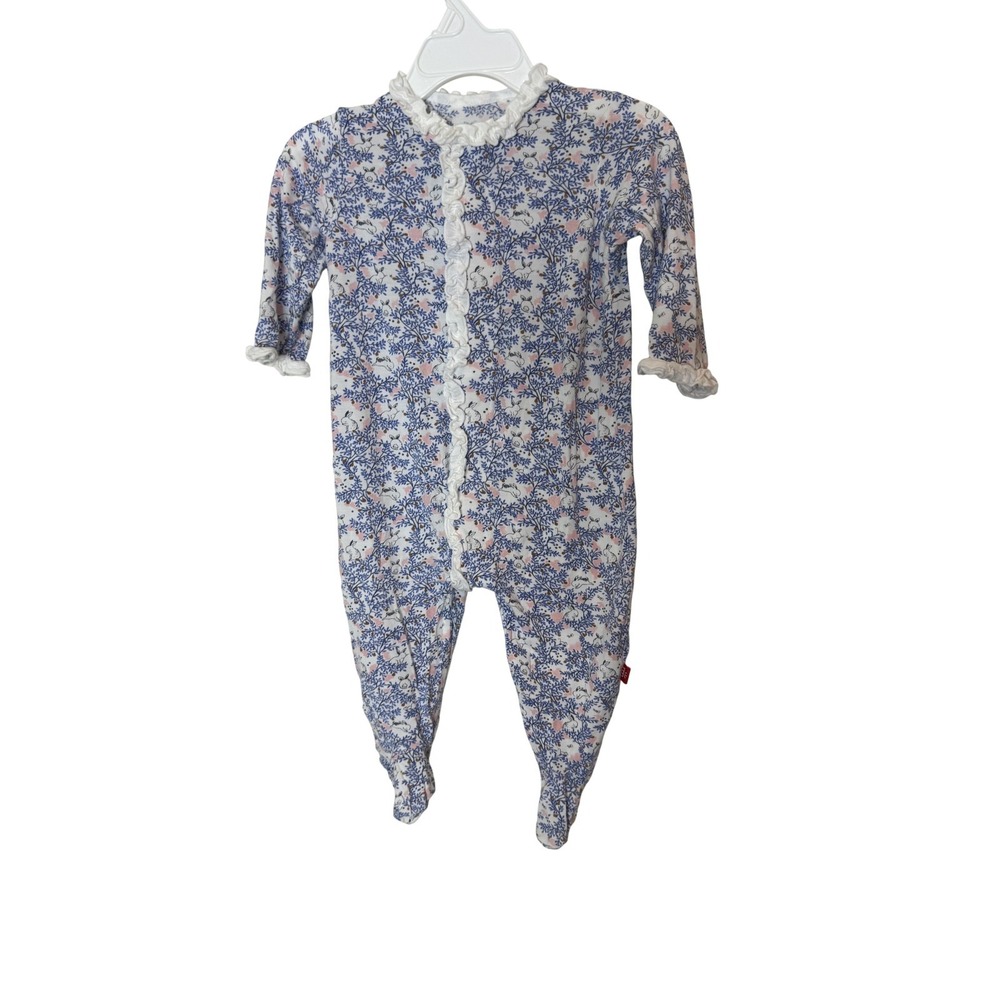 Magnetic Me Sleeper Baby‎ Girls 3-6 Months Blue Bunny Floral Modal Magnetic